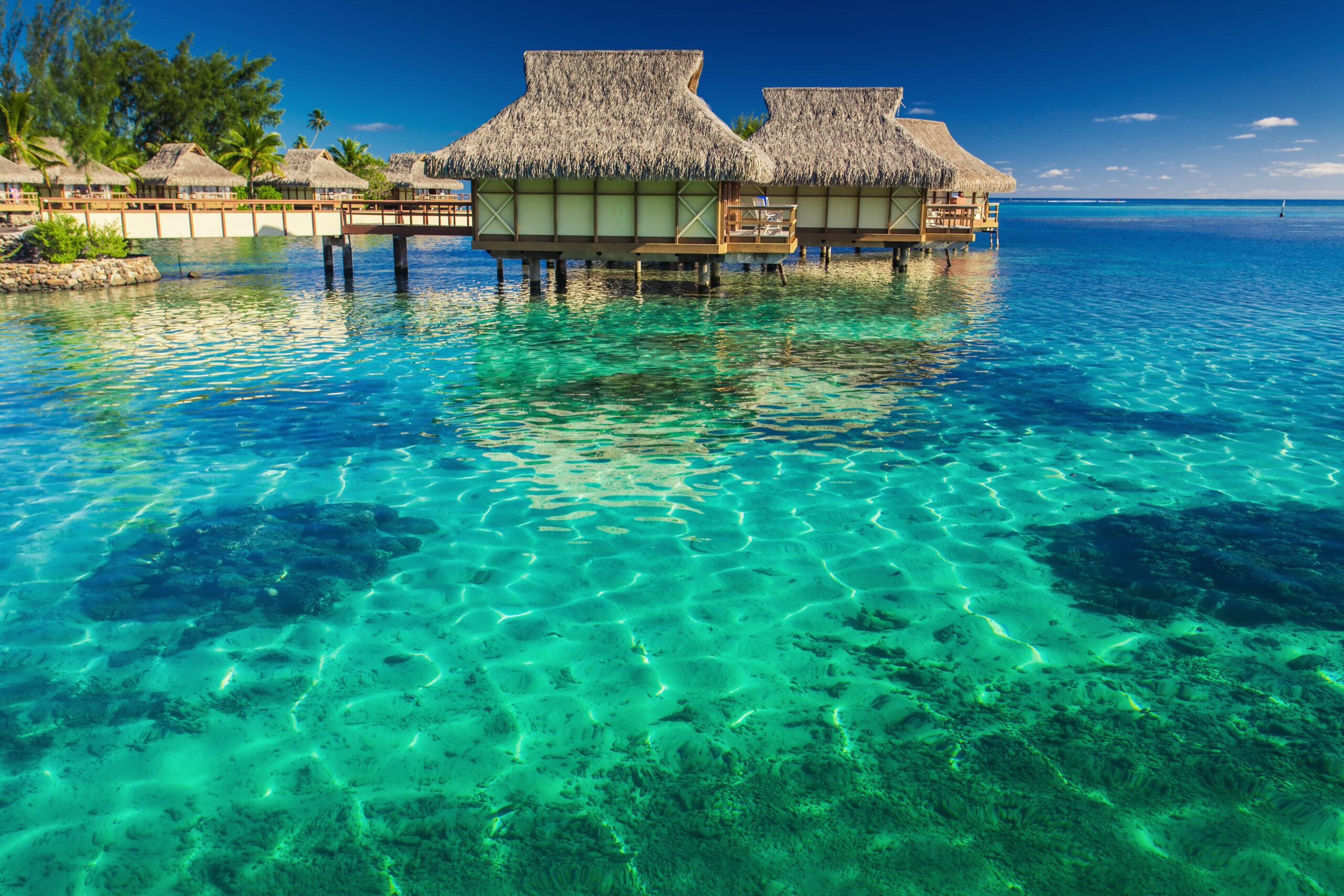 Villas,In,The,Lagoon,With,Steps,Into,Shallow,Clean,Water Villas,In,The,Lagoon,With,Steps,Into,Shallow,Clean,Water